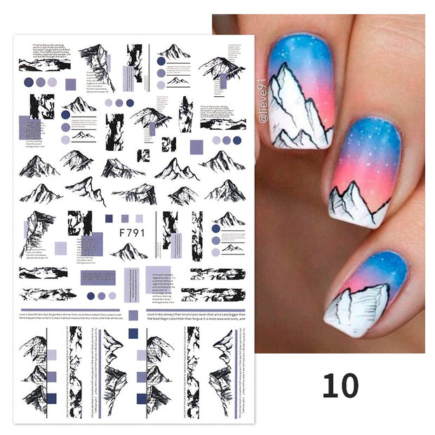 Harunouta 2022 NEW Gold Bronzing Slider Nail Art 3D Decals Decoration Flower Leaves Nail Art Sticker DIY Manicure Transfer Decal Nail Stickers DailyAlertDeals 32  