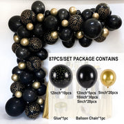 Black Gold Balloon Garland Arch Kit Confetti Latex Baloon Graduation Happy 30th 40th Birthday Balloons Decor Baby Shower Favor 0 DailyAlertDeals 17 Balloon Set 