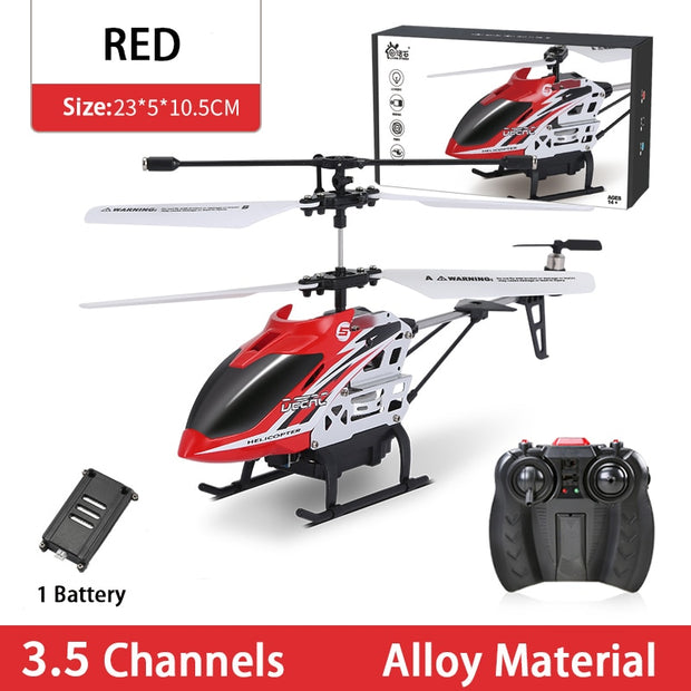DEERC RC Helicopter 2.4G Aircraft 3.5CH 4.5CH RC Plane With Led Light Anti-collision Durable Alloy Toys For Beginner Kids Boys kids toy DailyAlertDeals 23CM Red 1Battery  