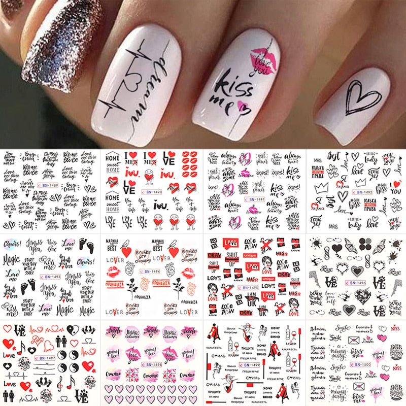 12 Designs Nail Stickers Set Mixed Floral Geometric Nail Art Water Transfer Decals Sliders Flower Leaves Manicures Decoration 0 DailyAlertDeals 48384  