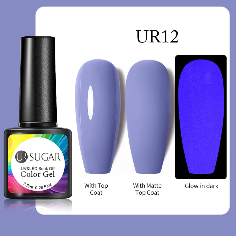 UR SUGAR Fluorescent Gel Nail Polish Neon Yellow Green Blue Color Gel Soak Off UV Nail Gel Varnish For Nail Art Top Coat Neon Fluorescent Gel Nail Polish DailyAlertDeals