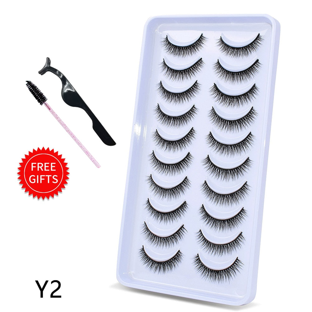 5/10Pairs 3D Mink Lashes Natural Eyelashes Dramatic False Eyelashes Faux Cils Makeup Wholesale Fake Eyelash Extension maquiagem 0 DailyAlertDeals 10Pairs-Y2 China 