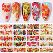 12 Designs Nail Stickers Set Mixed Floral Geometric Nail Art Water Transfer Decals Sliders Flower Leaves Manicures Decoration 0 DailyAlertDeals 17  