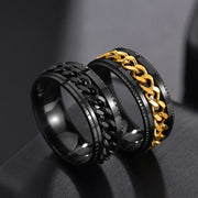 Cool Stainless Steel Rotatable Men Couple Ring High Quality Spinner Chain Rotable Rings Punk Women Man Jewelry for Party Gift 0 DailyAlertDeals   