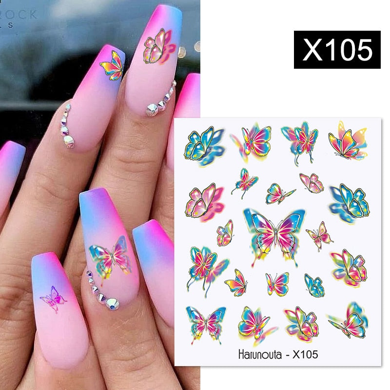 Harunouta Abstract Line Avocado Fruit Leopard Nail Water Sticker Decals Flower Leaves Slider Decoration For Autumn Nail Design 0 DailyAlertDeals X105  