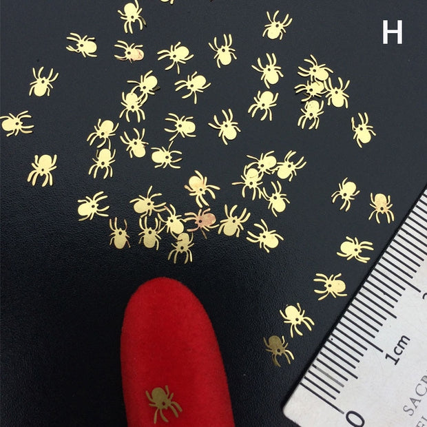 100Pcs/Lot Gold Metal Nail Decals Ultra-thin Flakes Nail Bling Rhinestone Cute 3D Nail Art Decorations Charm Nail Art Rivets 0 DailyAlertDeals H  