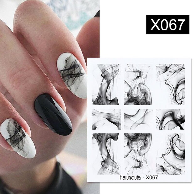 Harunouta Abstract Lady Face Water Decals Fruit Flower Summer Leopard Alphabet Leaves Nail Stickers Water Black Leaf Sliders Nail Stickers DailyAlertDeals 1  