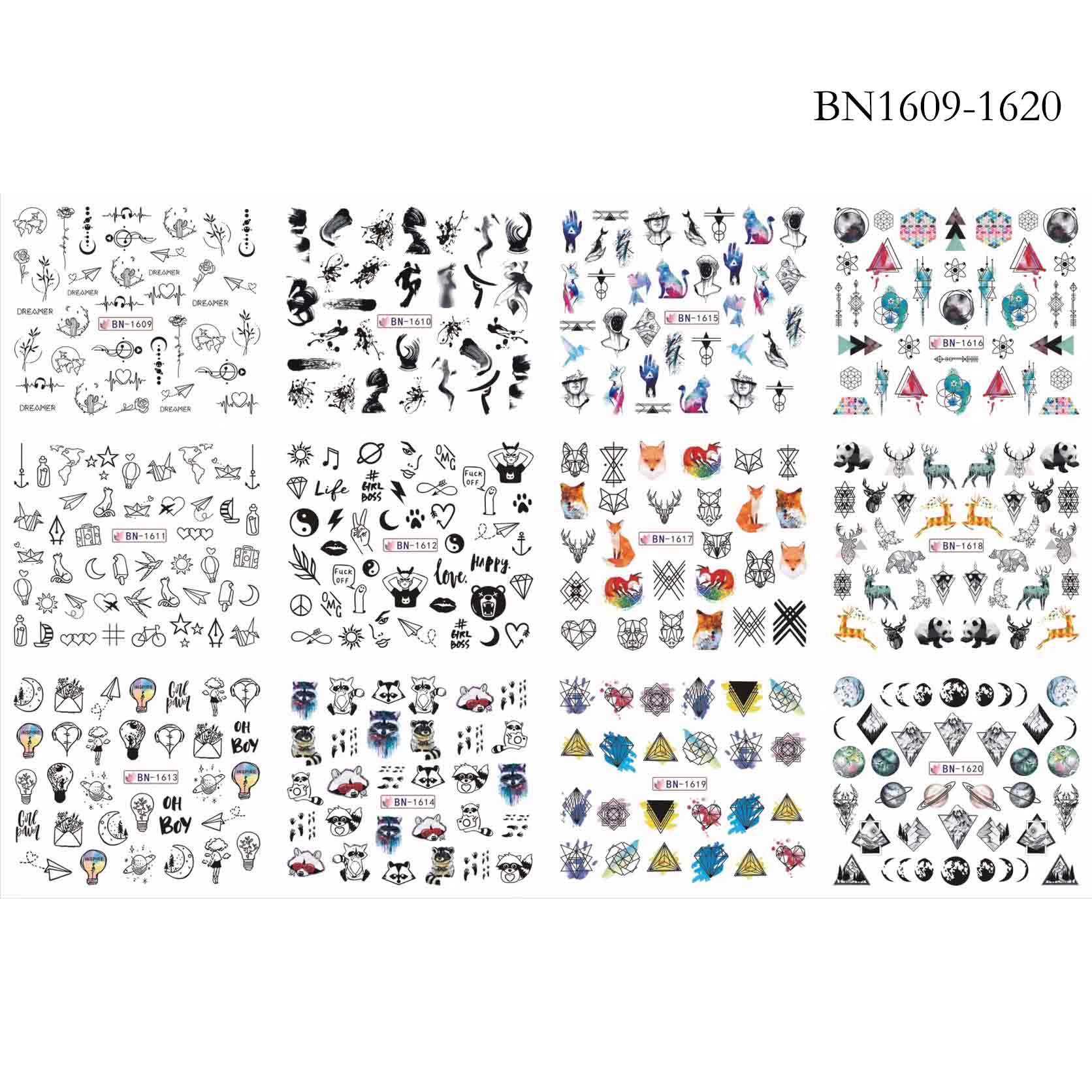 2021 New Geometric Letter nail sticker Water Slider Russian winter decal Christmas new year gift nail slider temporary tattos 0 DailyAlertDeals BN1609-1620  
