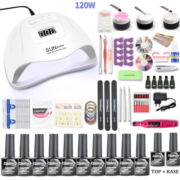 Nail Set 120/72/54/6W UV LED Nail LAMP For Manicure Gel Nail Polish Set Kit Varnish Electric Nail Drill Manicure Nail Art Tools Electric Manicure Drill & Accessory DailyAlertDeals   