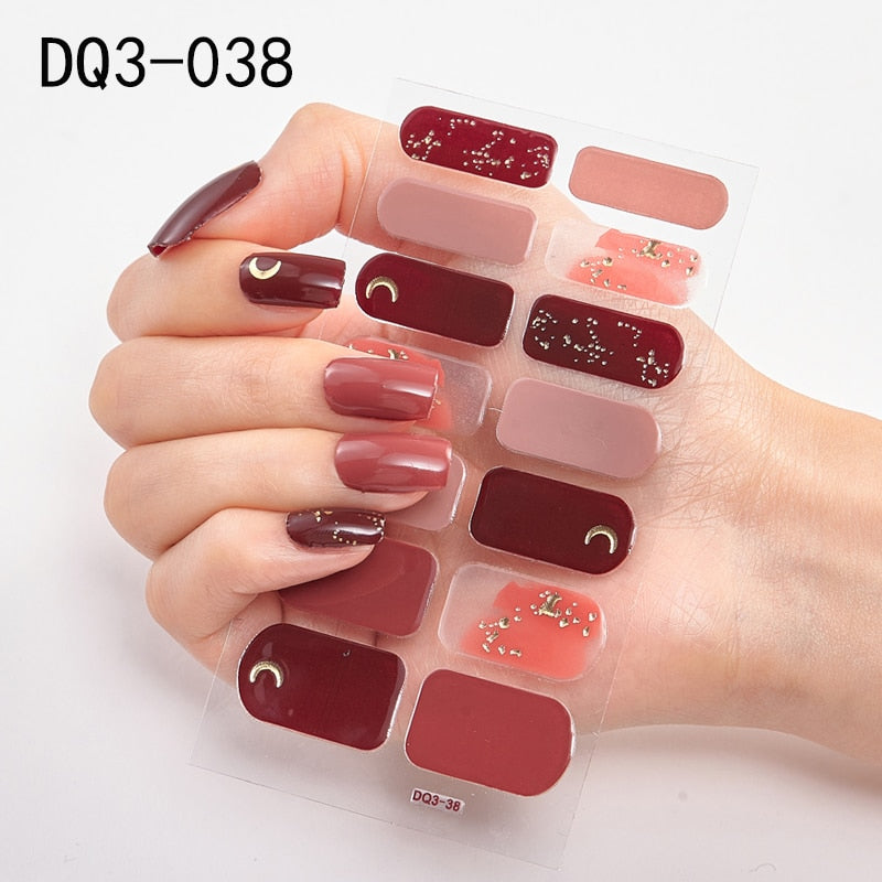Lamemoria 1pc 3D Nail Slider Beauty Nail Stickers Shining Wave Line Decals Adhesive Manicure Tips Salon Nail Art Decorations nail decal stickers DailyAlertDeals DQ3-38  