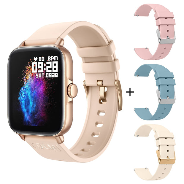 COLMI P28 Plus Bluetooth Answer Call Smart Watch Men IP67 waterproof Women Dial Call Smartwatch GTS3 GTS 3 for Android iOS Phone 0 DailyAlertDeals Gold with 3 straps 1 China 