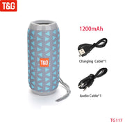 T&amp;G TG117 Portable Bluetooth Speaker Wireless Bass Column Waterproof Outdoor Music Vibro Speakers TF Card Subwoofer Loudspeaker 0 DailyAlertDeals China Grey Speaker