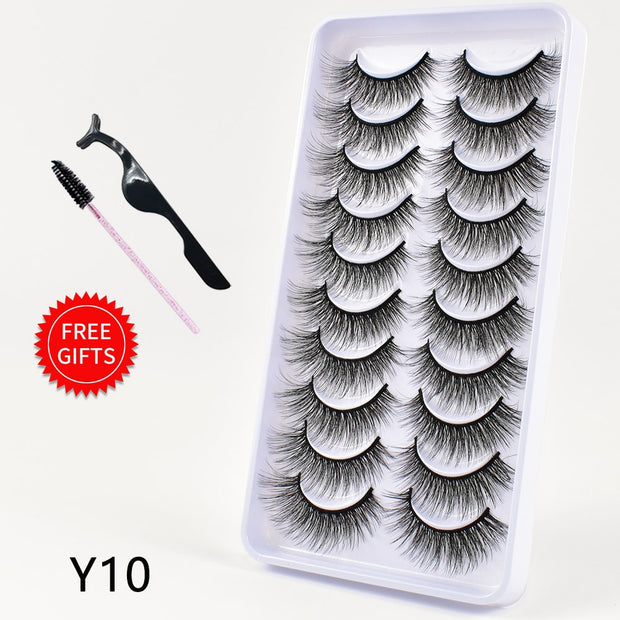 5/10Pairs 3D Mink Lashes Natural Eyelashes Dramatic False Eyelashes Faux Cils Makeup Wholesale Fake Eyelash Extension maquiagem 0 DailyAlertDeals 10Pairs-Y10 China 