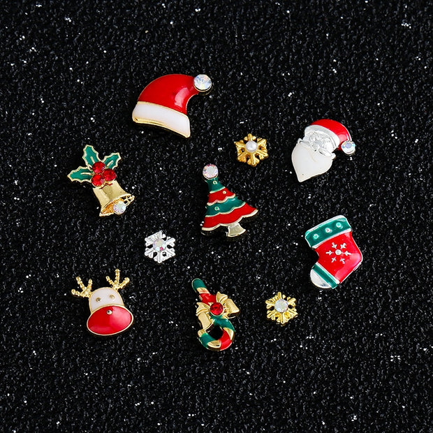 9 Designs Christmas Tree sock snowflake Nail Art Decorations Alloy Metal DIY 3D Nail Rhinestones Accessories Jewelry Tools 0 DailyAlertDeals Q306  
