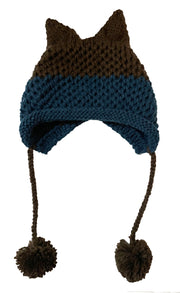 BomHCS Cute Fox Ears Beanie Winter Warm 100% Handmade Knit Hat 0 DailyAlertDeals Navy Dark Coffee  