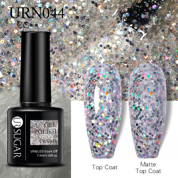 UR SUGAR 7.5ml Dark Purple Gel Nail Polish Soak Off UV LED Semi Permanent Gel Varnishes Manicure Nails Art Matte Top Coat Needed nail polish DailyAlertDeals URN044  