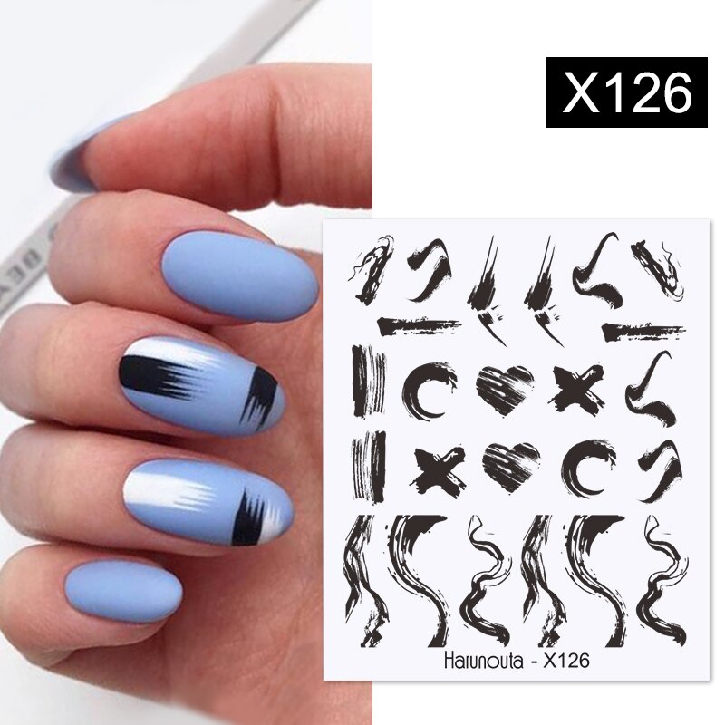 Harunouta Butterfly Flower Design Leaves Nail Water Decals Color Wave Geometric Line Charms Sliders Decoration Tips For Nail Art 0 DailyAlertDeals X126  