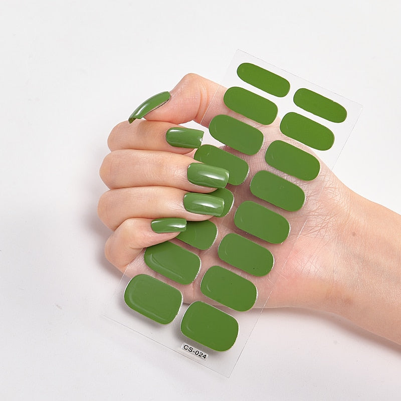 16 Tips/Sheet Nailart Nailart Sticker Nail Tips Manicure Decoracion Fashion Nail Polish Self Adhesive Nail Sticker Creative nail decal stickers DailyAlertDeals CS-24  