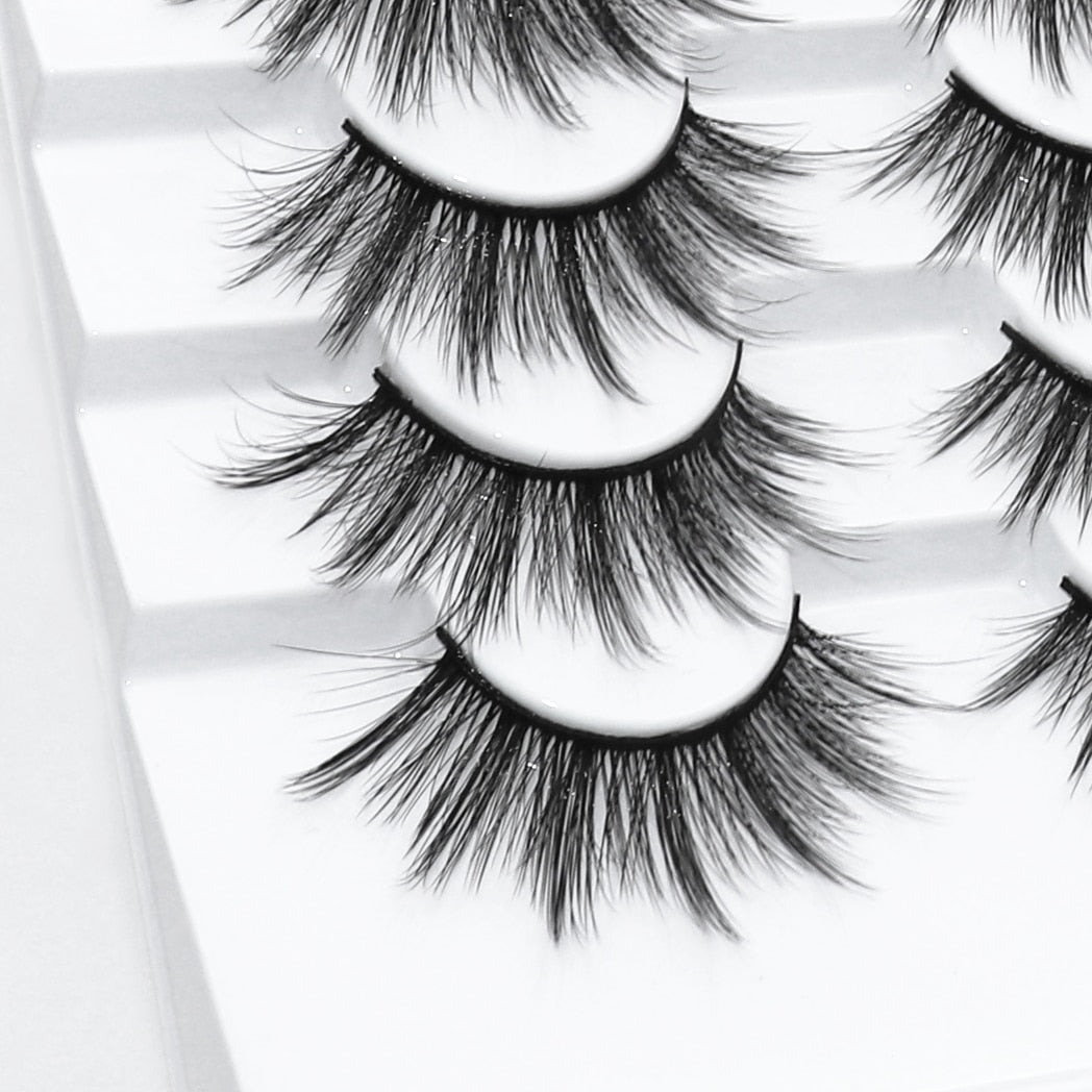 5/8 Pairs 20mm Mink Lashes 3D Natural False Eyelashes Fluffy Faux Mink Eyelashes Wispies Long Extension Eyelashes Pack Maquiagem  DailyAlertDeals   