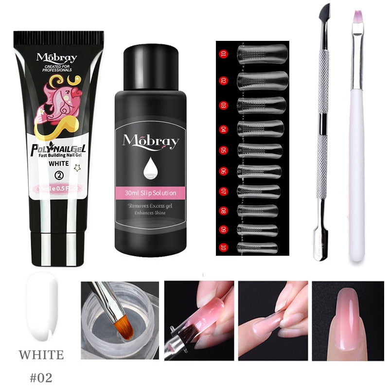 5 PCS Poly Extension Gel Set Nail Art French Nail Art Clear Camouflage Color Nail Tip Form Crystal Nail Gel Slice Brush Nail Gel NAIL GEL DailyAlertDeals 02 China 