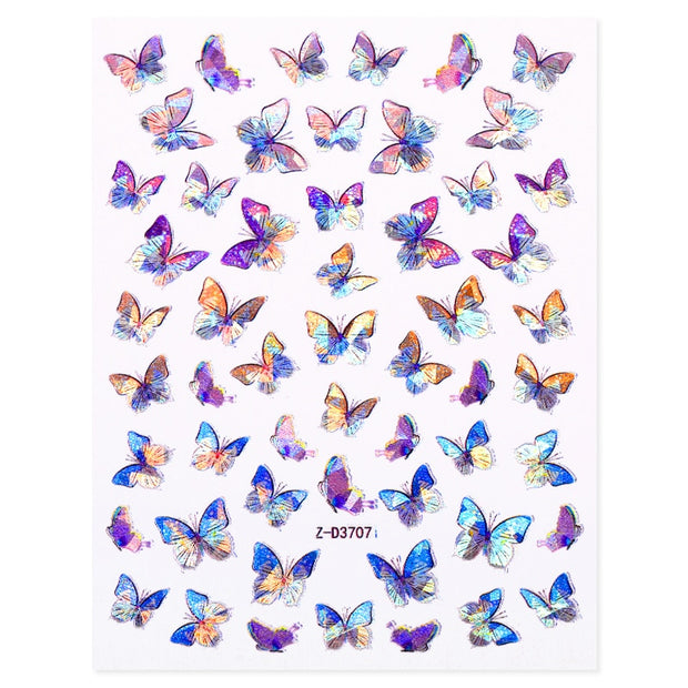Nail Blue Butterfly Stickers Flowers Leaves Self Adhesive Decals 3D Transfer Sliders Wraps Manicure Foils DIY Decorations Tips 0 DailyAlertDeals 17  