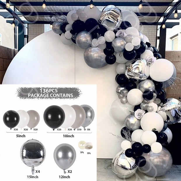 Black Gold Balloon Garland Arch Kit Confetti Latex Baloon Graduation Happy 30th 40th Birthday Balloons Decor Baby Shower Favor 0 DailyAlertDeals 28 Balloon Set 