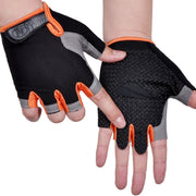HOT Cycling Anti-slip Anti-sweat Men Women Half Finger Gloves Breathable Anti-shock Sports Gloves Bike Bicycle Glove Gloves DailyAlertDeals Type A--Orange S 