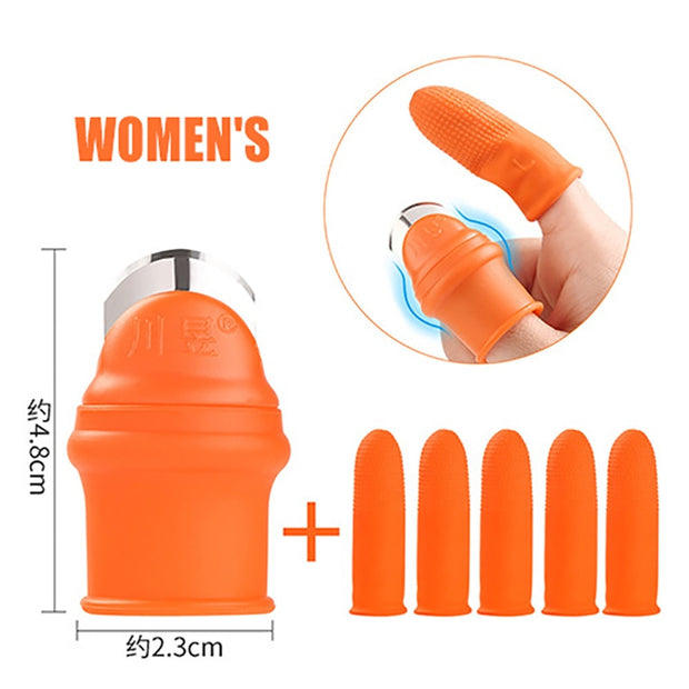 1 Set Silicone Finger Protector With Blade For Fruits Vegetable Thumb Knife Finger Guard Kitchen Gadgets Kitchen Accessories 0 DailyAlertDeals women  