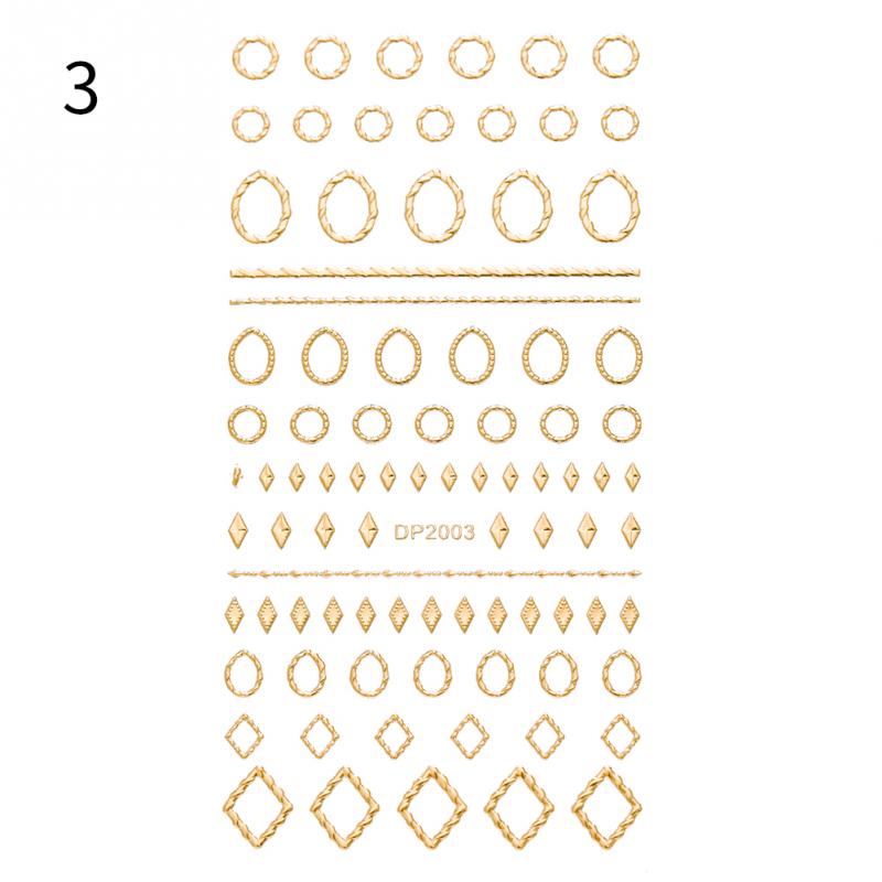 1PC Silver Gold Lines Stripe 3D Nail Sticker Geometric Waved Star Heart Self Adhesive Slider Papers Nail Art Transfer Stickers 0 DailyAlertDeals DP2003  