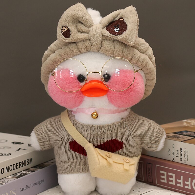 30cm Cute LaLafanfan Cafe Duck Plush Toy Girl Stuffed Soft Kawaii Duck Doll Animal Pillow Christmas Birthday Gift For Kids Child Duck Plush Toy Girl DailyAlertDeals   