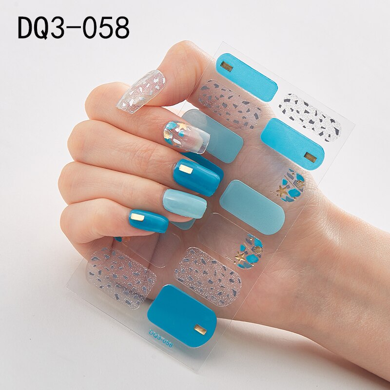 Lamemoria 1pc 3D Nail Slider Beauty Nail Stickers Shining Wave Line Decals Adhesive Manicure Tips Salon Nail Art Decorations nail decal stickers DailyAlertDeals