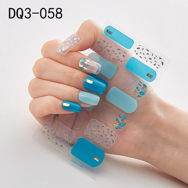 Lamemoria 1pc 3D Nail Slider Beauty Nail Stickers Shining Wave Line Decals Adhesive Manicure Tips Salon Nail Art Decorations nail decal stickers DailyAlertDeals DQ3-58  