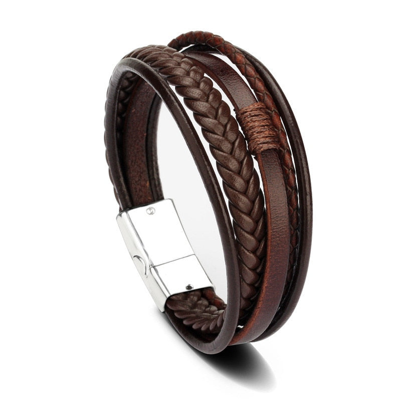 ZOSHI Trendy Genuine Leather Bracelets Mens Multilayer Braided Rope Bracelets Male Female Bracelets Retro Jewelry Mens Multilayer Braided Rope Bracelets DailyAlertDeals H22231 China 