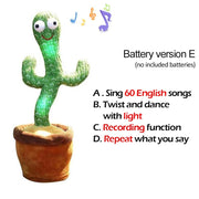 Lovely Talking Wiggle Dancing Cactus Doll Repeat English Songs Plush Cactus Toys for Babies Christmas Toy Gift Lovely Talking Toy Dancing Cactus Doll DailyAlertDeals Style4 English Songs USA 