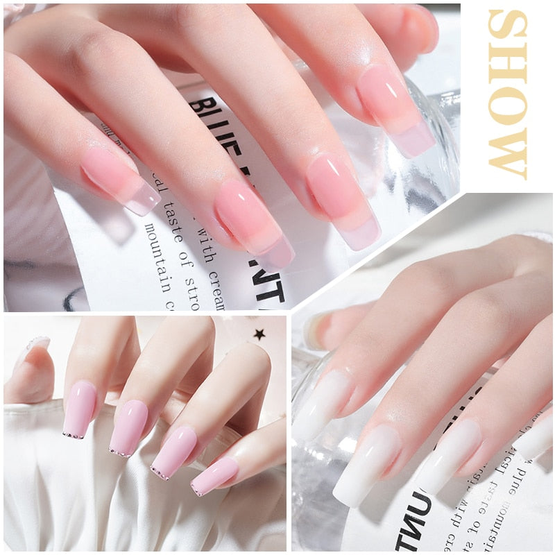 Poly gels Set for nail Extension Manicure Acryl Gel Varnish Set 15ML Poly gels Poly Nail Kit UV Gel Kit Poly gels Set for nail Extension DailyAlertDeals   