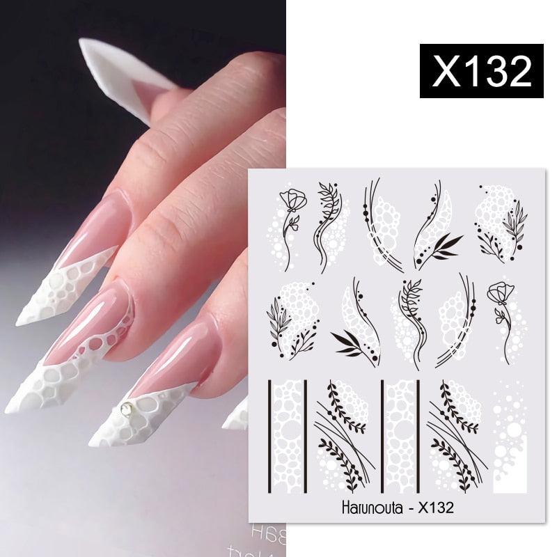 Harunouta Abstract Line Avocado Fruit Leopard Nail Water Sticker Decals Flower Leaves Slider Decoration For Autumn Nail Design 0 DailyAlertDeals X132  