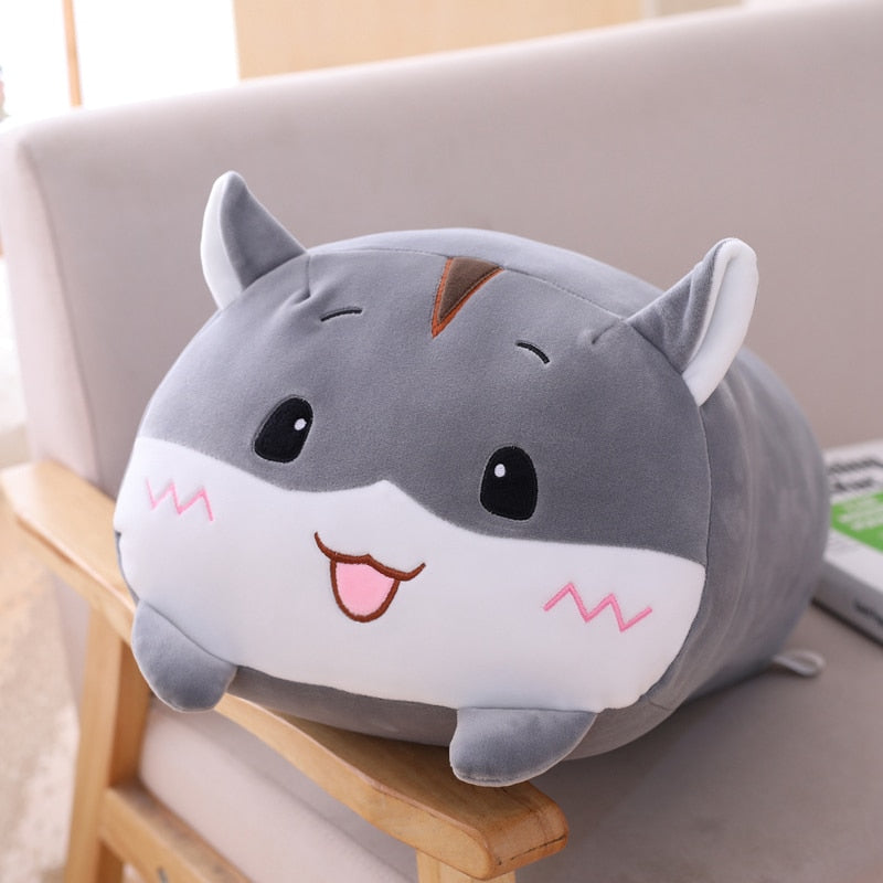 18-28CM Soft Animal Cartoon Pillow Cushion Cute Fat Dog Cat Totoro Penguin Pig Frog Plush Toy Stuffed Lovely kids Birthyday Gift 0 DailyAlertDeals 20cm grey hamster  