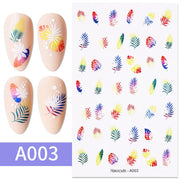 Harunouta Slider Design 3D Black People Silhouettes Blooming Nail Stickers Gold Bronzing Leaf Flower Nail Foils Decoration Nail Stickers DailyAlertDeals A003  