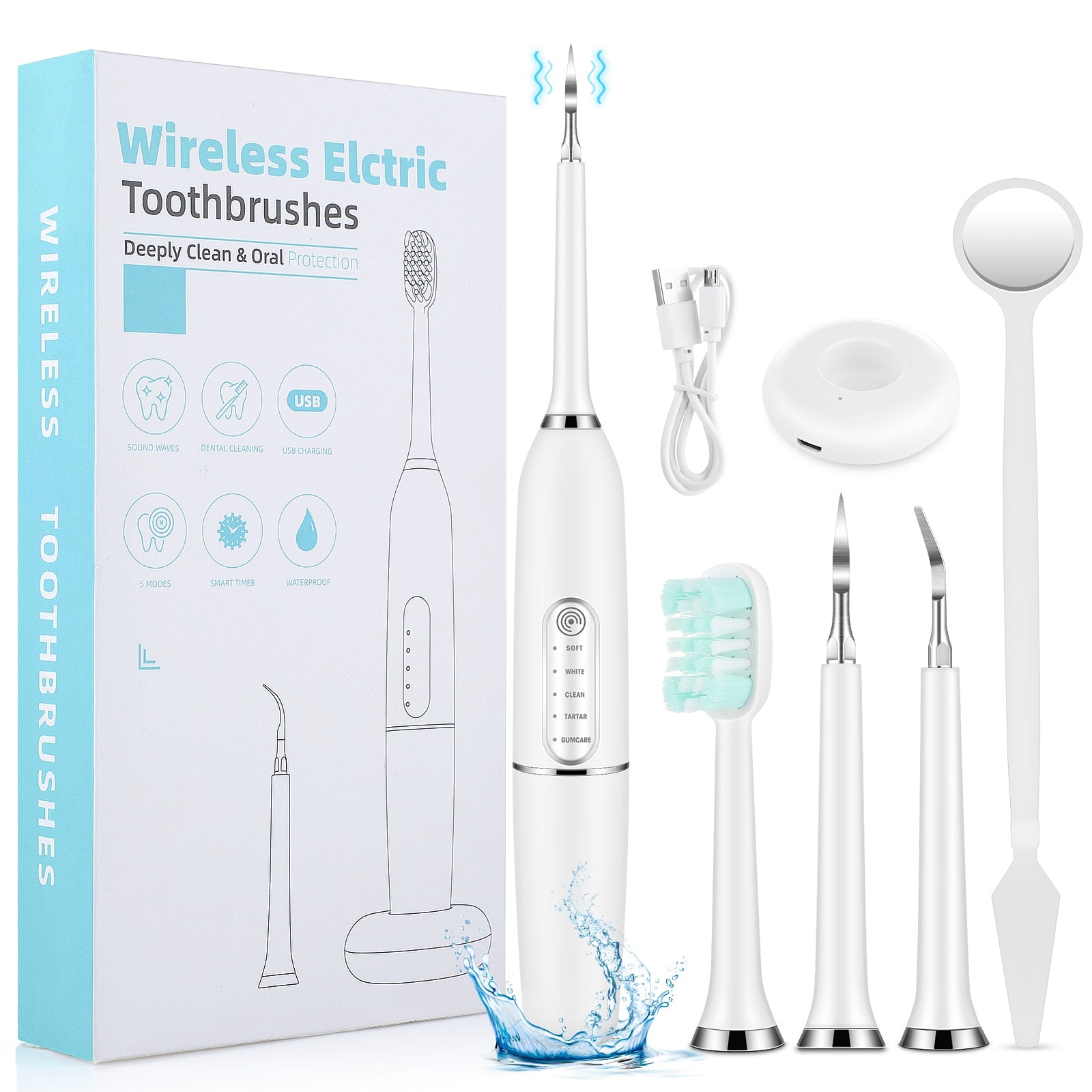 Electric Teeth whitener Scaler Teeth Whitening kit Teeth Plague Cleaner Stain Tartar Remover Tooth Whitening Supplies teeth Cleaner tartar remover DailyAlertDeals New dental set USA 