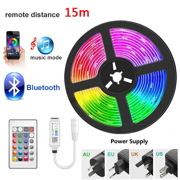 5M-30M WIFI LED Strip Lights Bluetooth 10MRGB Led light 5050 SMD Flexible 25M Waterproof 2835 Tape Diode DC WIFI Control+Adapter  DailyAlertDeals Bluetooth control 2835 NON Waterproof China|5M