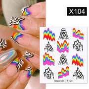 Harunouta Purple Blue Flowers Ink Blooming Nail Water Decals Geometry Line Ripple French Nail Stickers Manicuring Foils Wraps Nail Stickers DailyAlertDeals X104  
