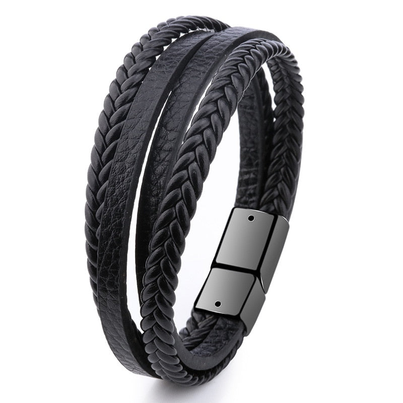 ZOSHI Trendy Genuine Leather Bracelets Mens Multilayer Braided Rope Bracelets Male Female Bracelets Retro Jewelry 0 DailyAlertDeals H24026 China 