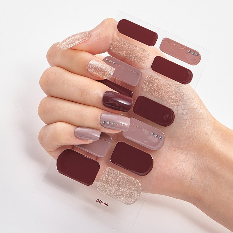 Three Sorts 0f Nail Stickers Full Cover Nail Stickers Novidades Nail Strips Self Adhesive Nail Sticker Nails Sticker Designer Nail Stickers DailyAlertDeals DQ-06  