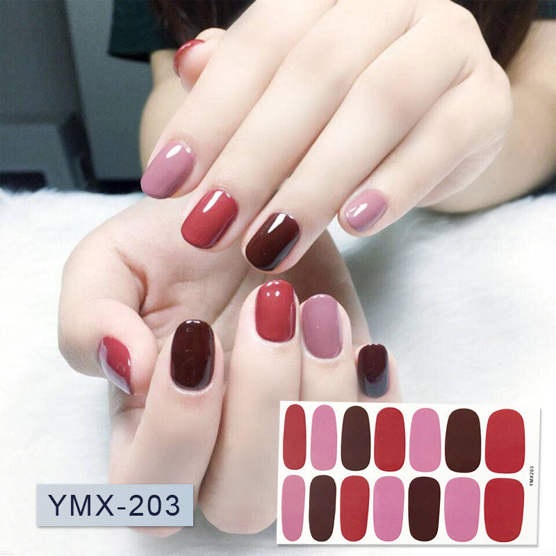 14tips/sheet Hot Colors Series Classic Collection Manicure Nail Polish Strips Nail Wraps,Full Nail Sheet DIY nail art decoration nail decal stickers DailyAlertDeals YMX203  