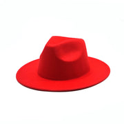 Autumn Winter Womens Felt Hat Fedoras Big Brim Hats For Women British Style Vintage Church Hats Lady Flat Brim White jazz cap 0 DailyAlertDeals 12 56-58cm 
