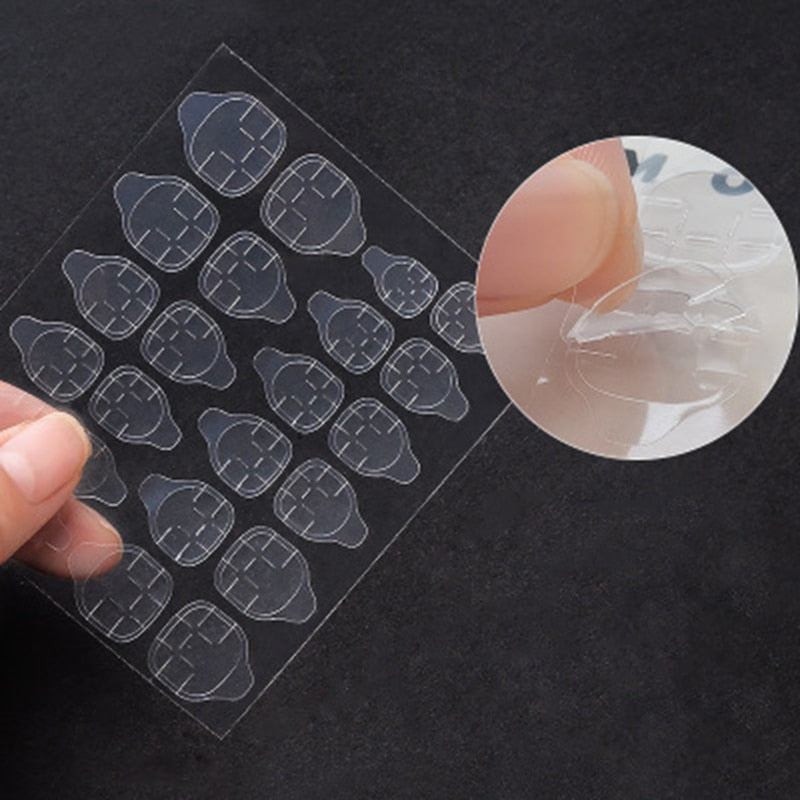 GAM-BELLE 120pcs Double Sided False Nail Art Adhesive Tape Glue Sticker DIY Tips Fake Nail Acrylic Manicure Gel Makeup Tool nail false tips DailyAlertDeals   