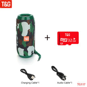 T&amp;G TG117 Portable Bluetooth Speaker Wireless Bass Column Waterproof Outdoor Music Vibro Speakers TF Card Subwoofer Loudspeaker 0 DailyAlertDeals China Camouflage TF Card Speaker