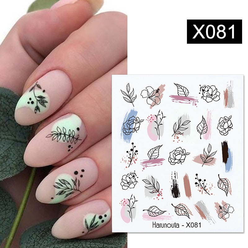Harunouta Ink Blooming Marble Water Decals Flower Leaves Transfer Sliders Paper Abstract Geometric Lines Nail Stickers Watermark 0 DailyAlertDeals X081  