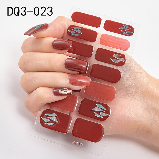 Lamemoria 1pc 3D Nail Slider Beauty Nail Stickers Shining Wave Line Decals Adhesive Manicure Tips Salon Nail Art Decorations nail decal stickers DailyAlertDeals DQ3-23  