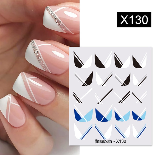 Harunouta Cool Geometrics Pattern Water Decals Stickers Flower Leaves Slider For Nails Spring Summer Nail Art Decoration DIY Nail Stickers DailyAlertDeals X130  